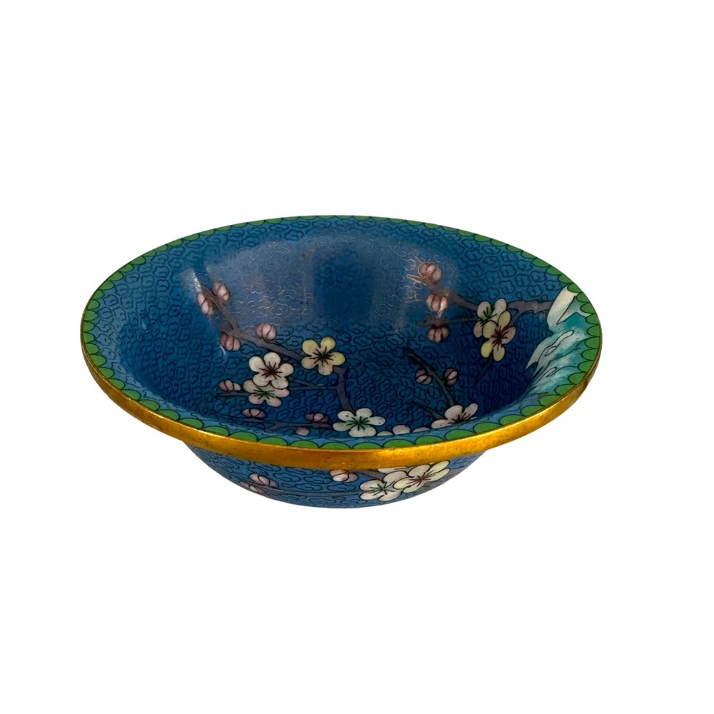 Vintage Chinese Cloisonné Enameled Footed Bowl 1960’s.